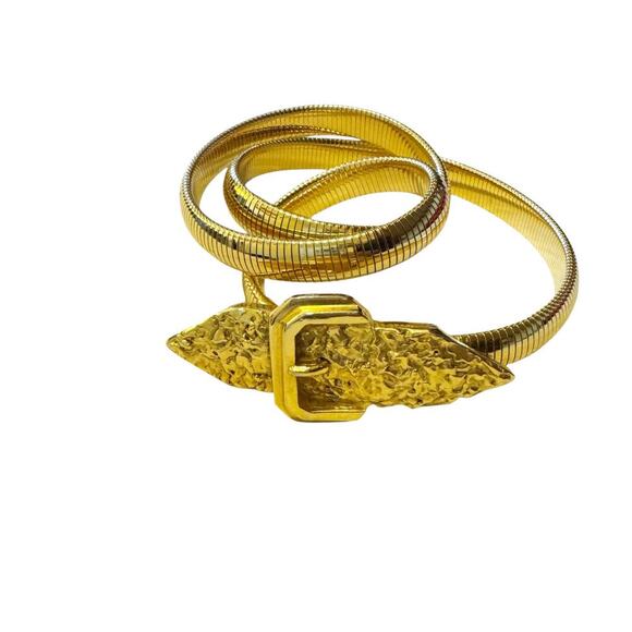 Vintage N.Y.C. Women\'s Gold Tone Metal Etruscan Buckle Waist Belt One Size main image 7